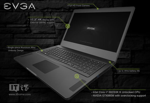 EVGA發布Win10游戲本SC17:i7-6820HK配980M